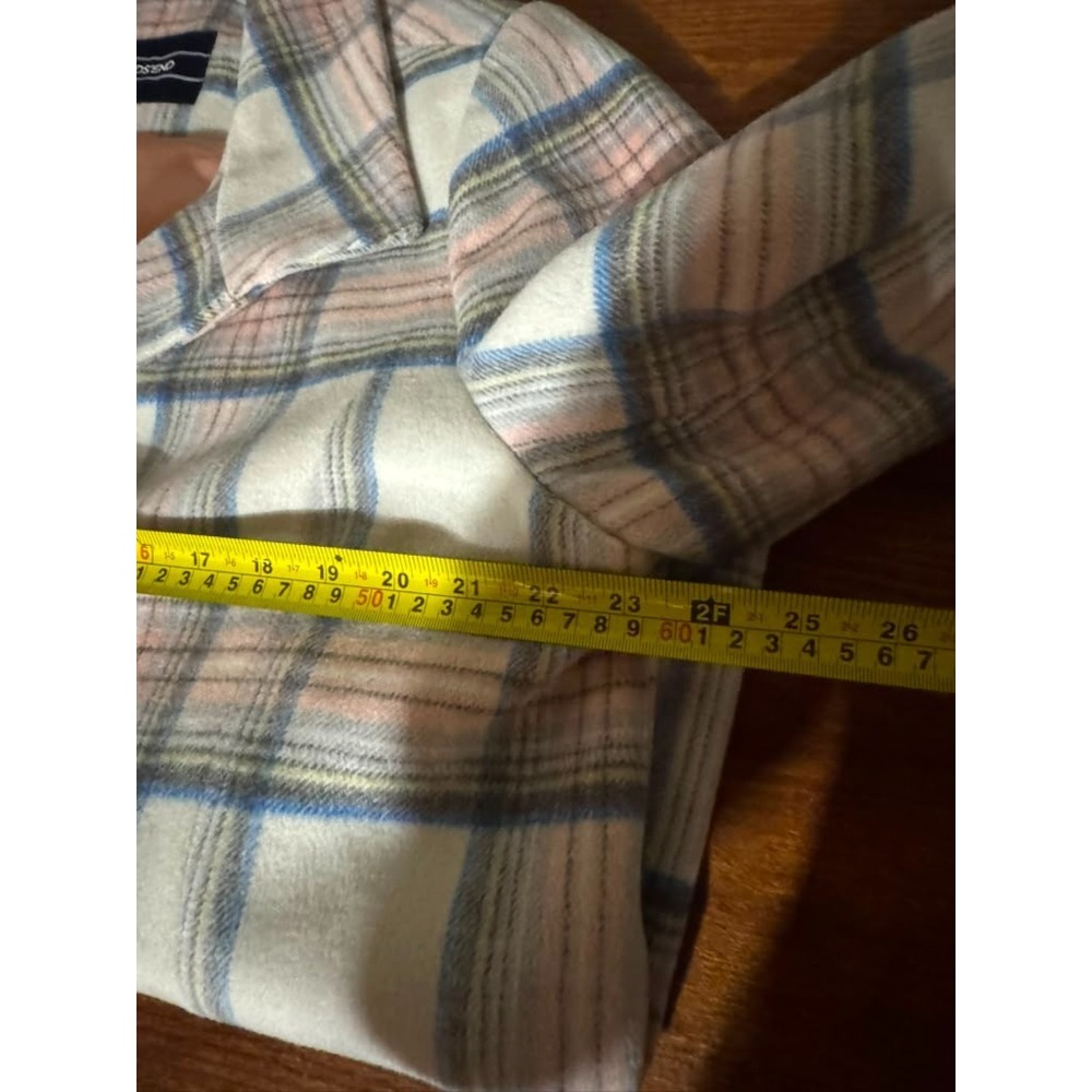 Lands' End Womens Sz L-XL Pastel Plaid Coat Winter Jacket Preppy Luxury Academia - Picture 11 of 13